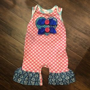 Ricrac & Ruffles 3/6m Romper EUC